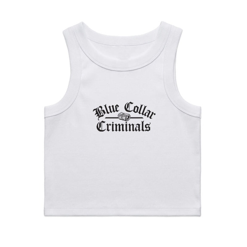 OG Logo Women's White Crop Tank